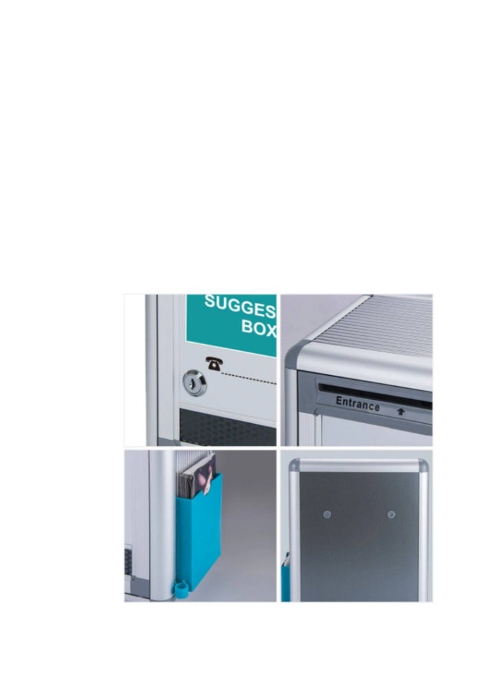 Glosen Aluminum wall mount suggestion box/donation,COMPLAINT box with Lock Suggestion Box with security lock Aluminum 220X120x290 Silver MULTIFUNCTION BOX - Image 4