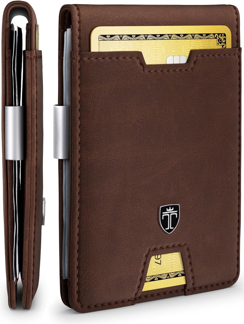 TRAVANDO Mens Wallet with Money Clip AUSTIN RFID Blocking Bifold Credit Card Holder for Men with Gift Box - Image 1