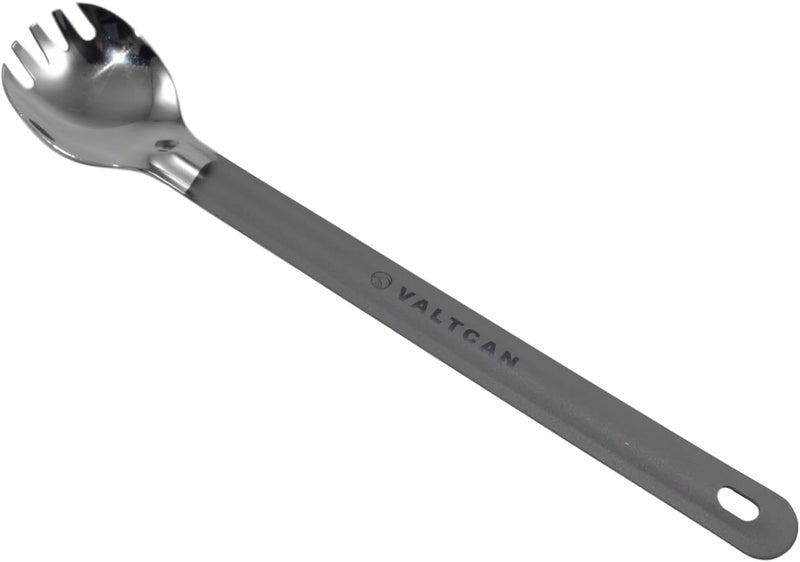 Valtcan Titanium Spork Long Handle Polished Bowl 9 inch 230mm Camping Backpacking Essential Utensil - Image 3