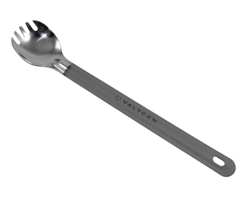 Valtcan Titanium Spork Long Handle Polished Bowl 9 inch 230mm Camping Backpacking Essential Utensil - Image 1