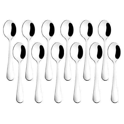 Hiware 12-Piece Demitasse Espresso Spoons, 4 Inches Stainless Steel Mini Coffee Spoons - Image 1