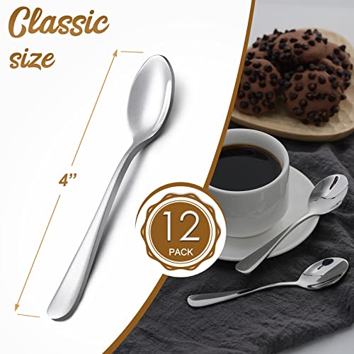 Hiware 12-Piece Demitasse Espresso Spoons, 4 Inches Stainless Steel Mini Coffee Spoons - Image 2