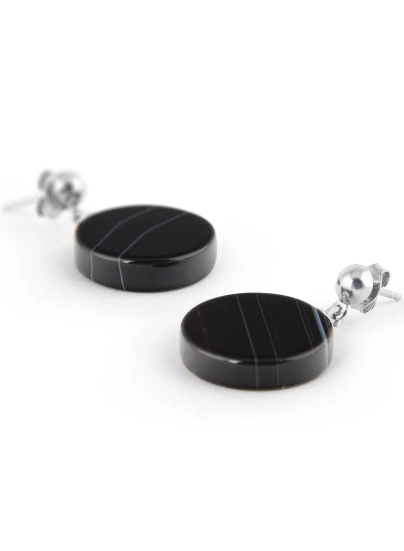 Minza  Minza ” Glory ” Pure 925 Sterling Silver, agate stone, Handmade Earrings for Women, Stud Earrings, 0.800 grams of Silver, Jewelry for Casual & Special Occasion for Women | Best Price UAE