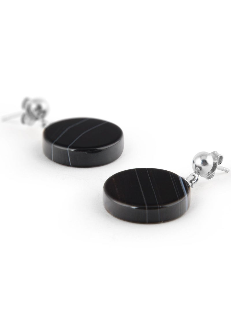 Minza ” Glory ” Pure 925 Sterling Silver, agate stone, Handmade Earrings for Women, Stud Earrings, 0.800 grams of Silver, Jewelry for Casual & Special Occasion - Image 3