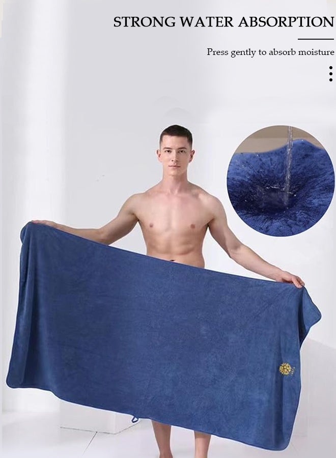 DUNISO Men's Bath Wrap Towel Spa Robe with Pocket Adjustable Sauna Towels Wearable Body Wrap Towel Water Absorbent Quick-Drying Microfiber Shower Bath Towel - Image 4