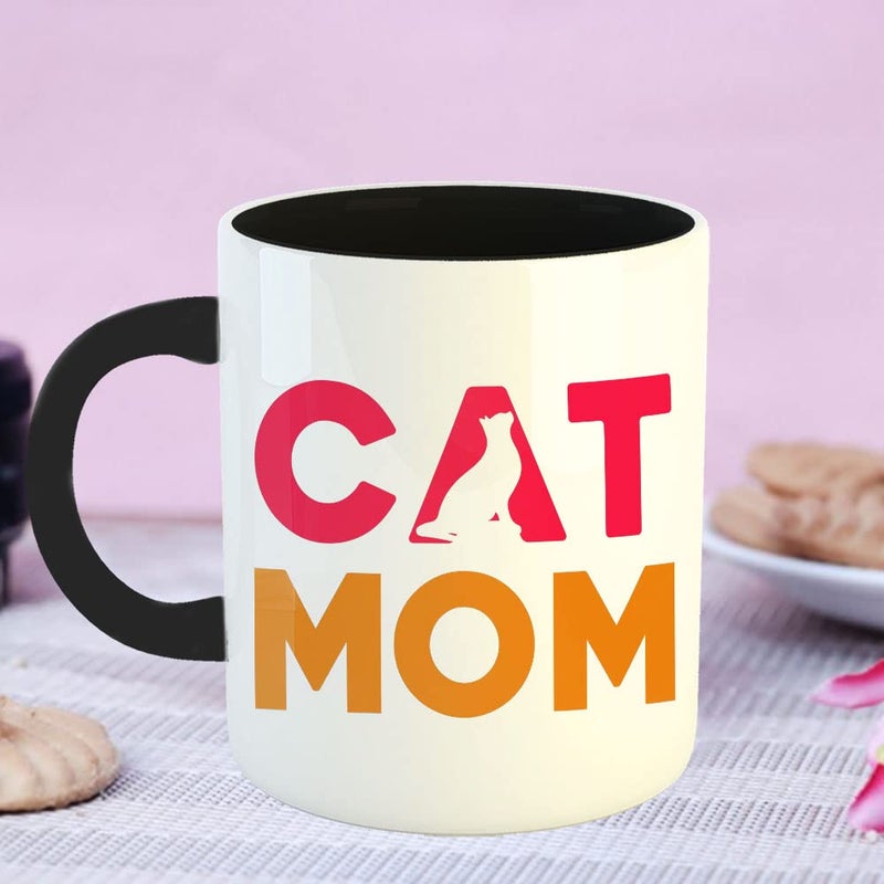 Happu Happu Mothers Day TeaCoffee Printed Mug Mothers Day Quotes Cat Picture Mom Happy Mothers Day Gifts for Dadi Nani Aunty Chachi Mothers Day Gifts from Daughter Son 325ML 4298BK  - Image 4