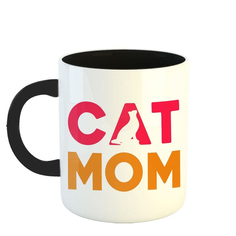 Happu Happu Mothers Day TeaCoffee Printed Mug Mothers Day Quotes Cat Picture Mom Happy Mothers Day Gifts for Dadi Nani Aunty Chachi Mothers Day Gifts from Daughter Son 325ML 4298BK  - Image 1