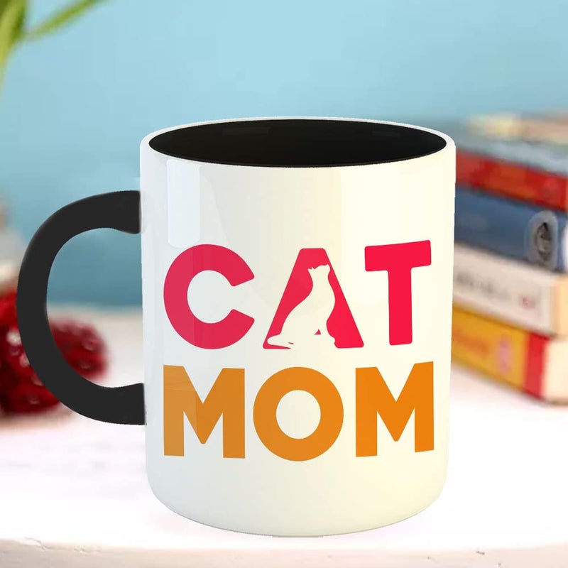 Happu Happu Mothers Day TeaCoffee Printed Mug Mothers Day Quotes Cat Picture Mom Happy Mothers Day Gifts for Dadi Nani Aunty Chachi Mothers Day Gifts from Daughter Son 325ML 4298BK  - Image 3