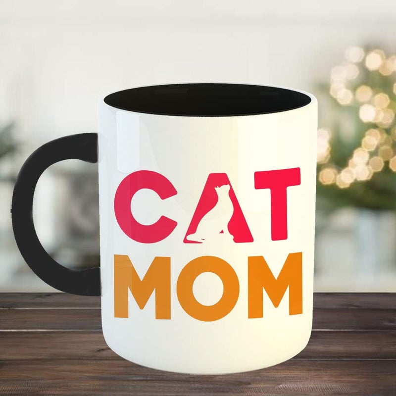 Happu Happu Mothers Day TeaCoffee Printed Mug Mothers Day Quotes Cat Picture Mom Happy Mothers Day Gifts for Dadi Nani Aunty Chachi Mothers Day Gifts from Daughter Son 325ML 4298BK  - Image 2