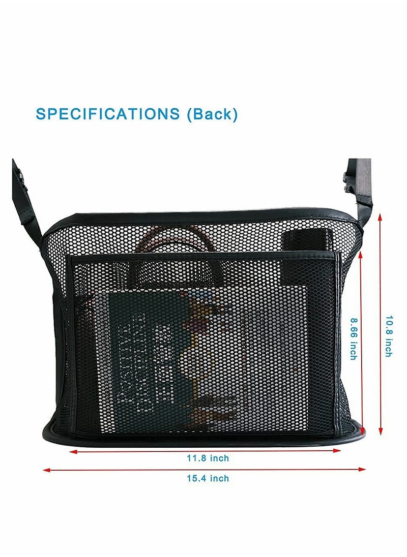 SYOSI - Car Net Pocket, Large Capacity Storage Bag Hanging Between Seats, Car Front Seat Handbag Holder, Car Storage Bag Suitable for Storing Wallets Mobile Phones Document Bags Tissues Handbags (Black) - Image 1