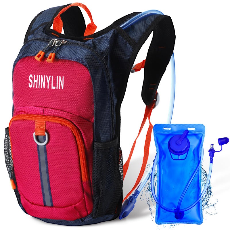 Shinylin Kids Hydration Backpack with 15L Water Bladder Hiking Backpack Lightweight for Boys or Girls Children Biking Climbing Running CyclingClassicRed - Image 2