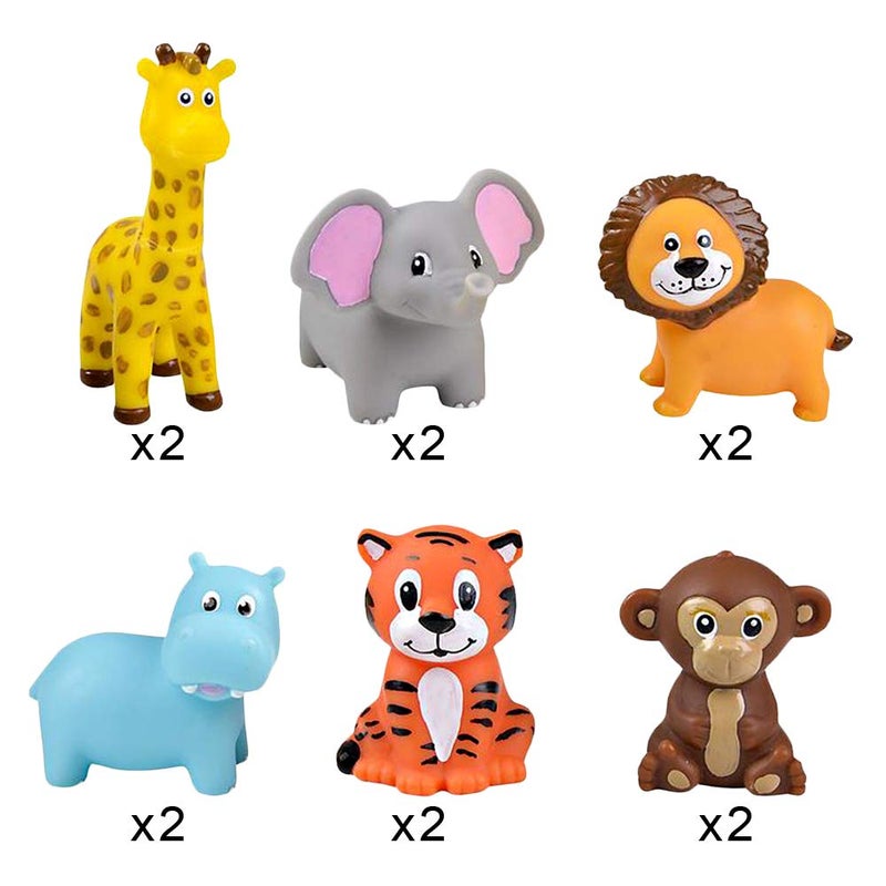 ArtCreativity Vinyl Zoo Animals Toys (Pack of 12) - Assorted Squeezable Toys Safari Animals Figures - Safari Birthday Party Favors for Kids, Jungle Figures for Fun Bath & Play Time - Image 4