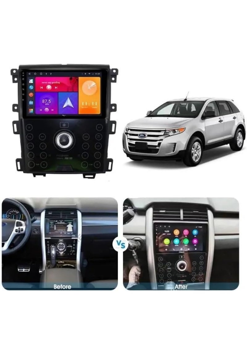 RAYMOS - Android Car Stereo For Ford Edge 2010-2015 4GB RAM QLED Touch Screen Support Apple Carplay Android Auto Wireless Fast Interface Quick Boot Bluetooth USB SIM Card DSP - Image 1