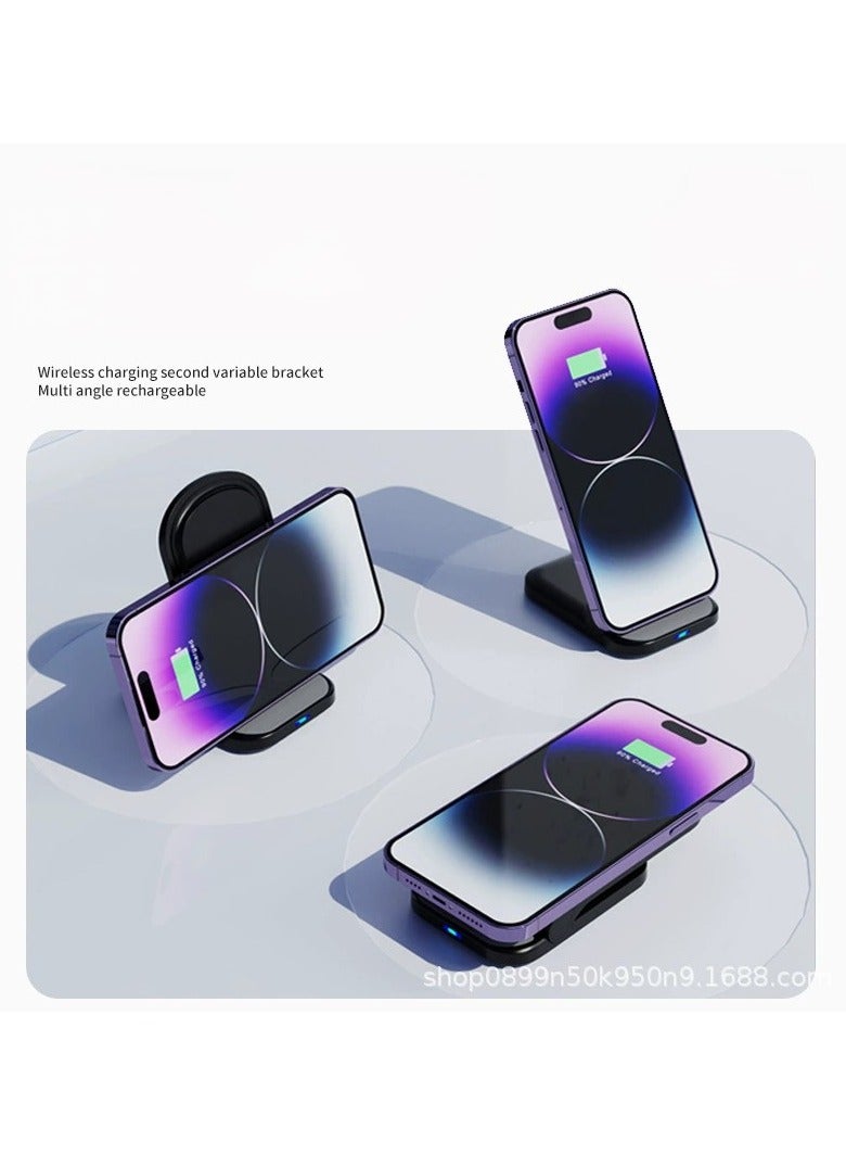 General Foldable Phone Stand Wireless Fast Charge Support Huawei Portable Wireless Charger  - Image 3