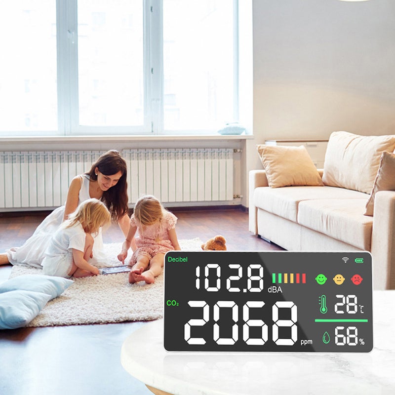 Tuya Wifi Wall-mounted Digital Decibel Meter Carbon Dioxide Meter Temperature and Humidity Tester 4in1 Household Multi-functional Environment Air Quality Detector - Image 5