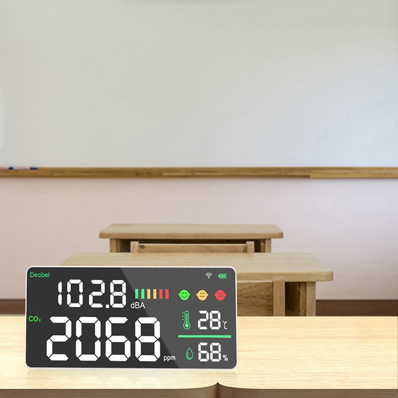 Tuya Wifi Wall-mounted Digital Decibel Meter Carbon Dioxide Meter Temperature and Humidity Tester 4in1 Household Multi-functional Environment Air Quality Detector - Image 2