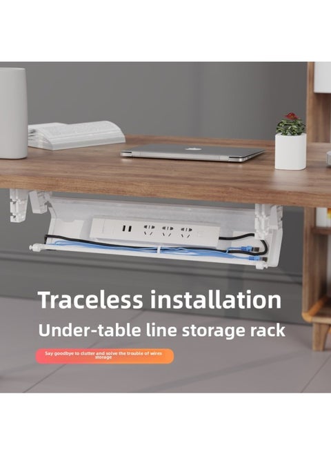 Under The Table Line Management Rack Desk Main Tube Table Collection Line Storage Routing Groove Wire Draw Plate Wire Arrangement Wire Harness Device-Color:Black 550*180*120