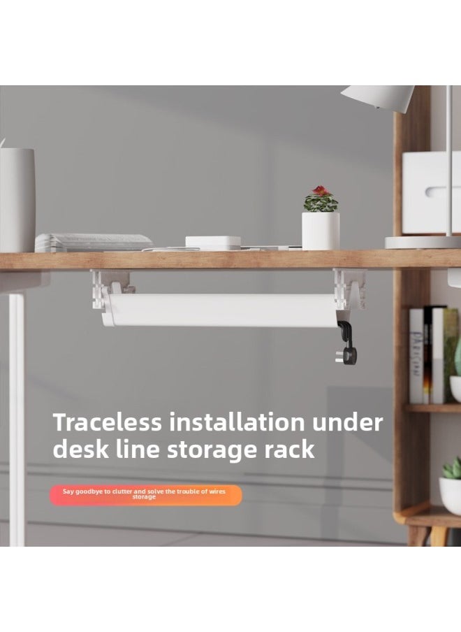 Under The Table Line Management Rack Desk Main Tube Table Collection Line Storage Routing Groove Wire Draw Plate Wire Arrangement Wire Harness Device-Color:Black 550*180*120