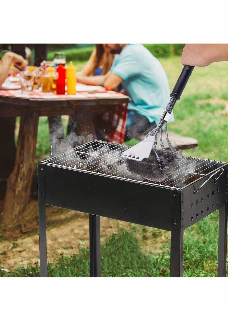 Zikra Spatula Stainless Steel Wire Bristles Camping Brush Ideal for Charcoal Gas Electric Grill Stainless Steel Grill Cleaning Brush BBQ Grill Barbecue Brush with Stainless Steel Bristles - Image 5