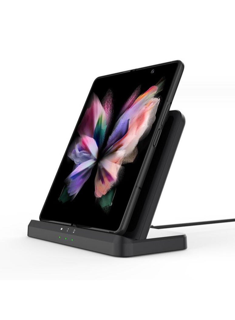 عام حامل شاحن لاسلكي 15 وات 3 في 1 قاعدة شحن سريع لساعة سامسونج Z Fold 3 S21 S20 Galaxy Watch 5 4 3 Active 2 S3 S4 Buds - Image 4