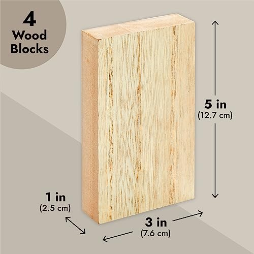 Bright Creations Unfinished MDF Wood Board - 5 x 3 x 1 in, Pack of 4 - Smooth Surface for Paint & Stain - Wood Pieces for Crafts - Image 4