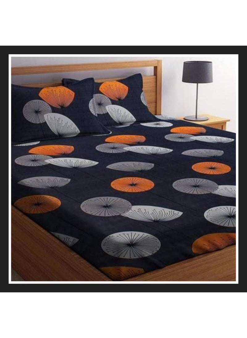 Generic Fitted Cotton Bedsheet Elastic with 2 Pillow Covers New Safari 384  - Image 1