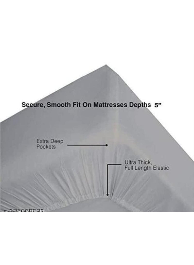 Generic Fitted Cotton Bedsheet Elastic with 2 Pillow Covers New Safari 384  - Image 2