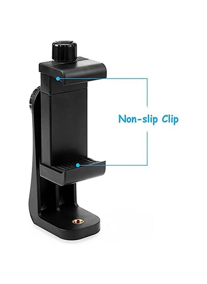 ORiTi - Smartphone Tripod Adapter Cell Phone Holder , Rotates Vertical and Horizontal, Adjustable Clamp - Image 1