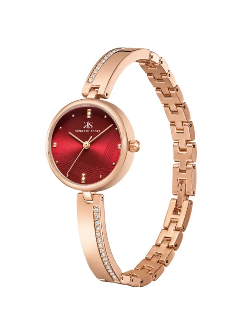 KENNETH SCOTT Kenneth Scott K23506-GBGG Women's Analog Display Watch & Alloy Strap Gold