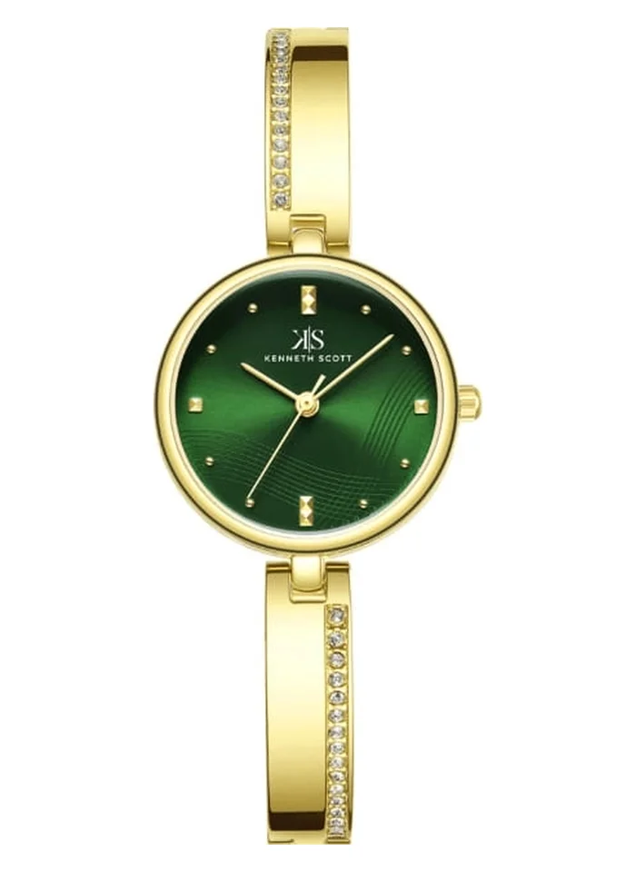 KENNETH SCOTT Kenneth Scott K23506-GBGG Women's Analog Display Watch & Alloy Strap Gold