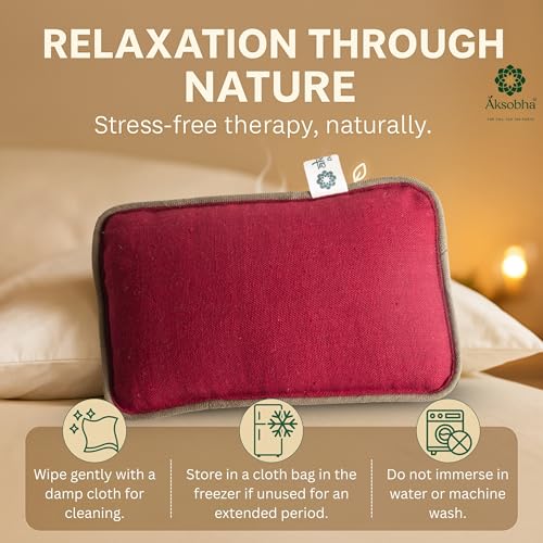 Aksobha Natural Herbal Heating Pad for Sinus & Headache Relief Multipurpose Chemical Free Hot & Cold Therapy Pack with Aromatherapy Microwaveable Reusable Cotton Compress for Eyes, Chest Congestion - Image 3