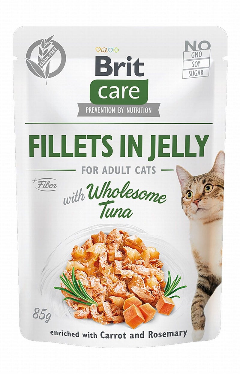 Brit Wet Cat Food with Tuna Fillets in Jelly for Adult Cats, 85 g