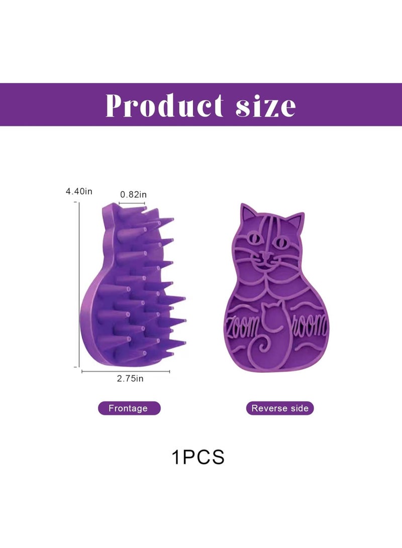 GGOOT Cat Grooming Brush,Cats Massage Brushes Soft Pet Groom Rubber Hair Zoom Bath Comb Haired Washable Beauty Brish Long Massager Pad Short Toy Dogs,for Indoor Groomer Washing Dog Products Shedding Tool  - Image 5