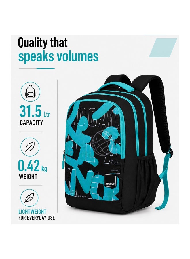AMERICAN TOURISTER quad 2.0 backpack, 31.5l capacity, polyester, multicolor|fits 15.6" laptop|bottle holder|ergo back & shoulder|front pocket - 1 year international warranty - Image 3