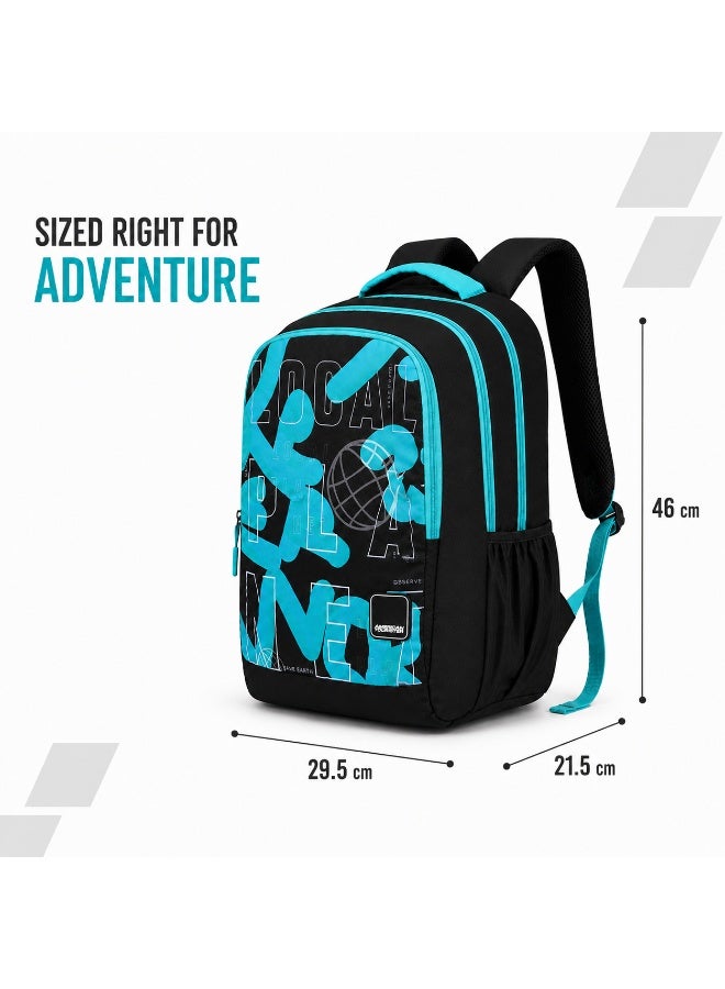 AMERICAN TOURISTER quad 2.0 backpack, 31.5l capacity, polyester, multicolor|fits 15.6" laptop|bottle holder|ergo back & shoulder|front pocket - 1 year international warranty - Image 4