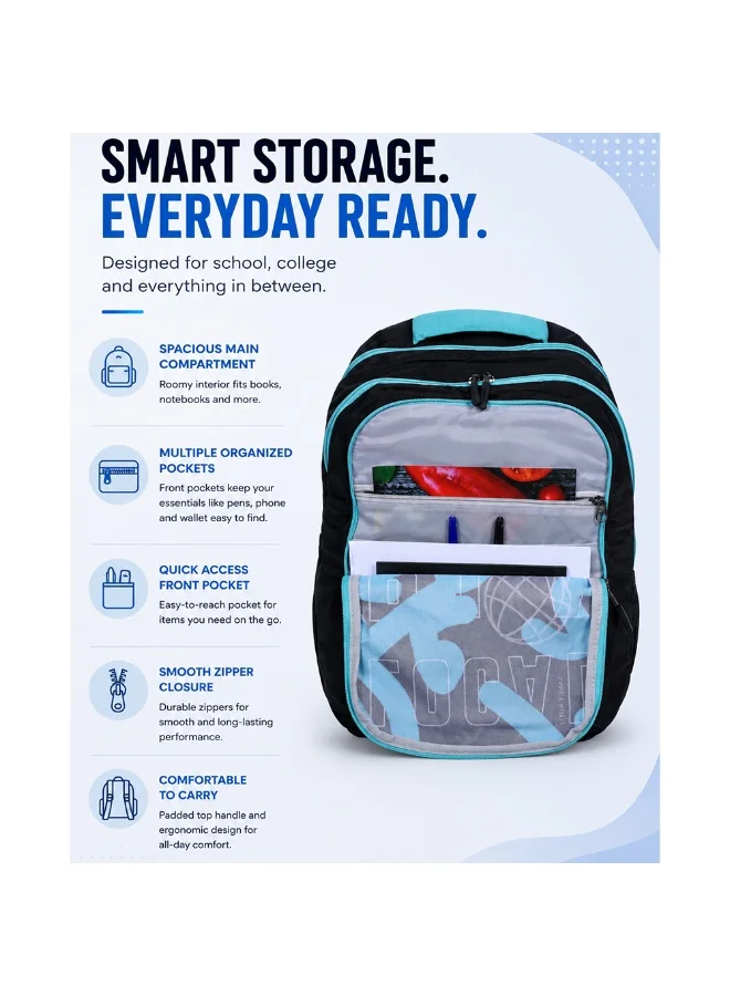 American Tourister Multicolour quad 2.0 backpack, 31.5l capacity, polyester, multicolor|fits 15.6" laptop|bottle holder|ergo back & shoulder|front pocket - 1 year international warranty  | Best Price UAE