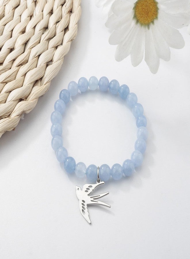 Fullrainbow Swallow Bracelet Bird Gifts for Bird Lovers Women Bird Lover Gifts Bird Wings Bird Gifts Inspirational Gifts for Women (Blue Swallow Bracelet) - Image 5
