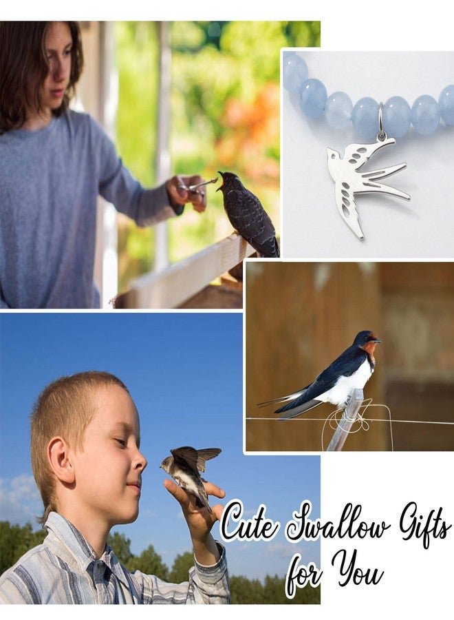 Fullrainbow Swallow Bracelet Bird Gifts for Bird Lovers Women Bird Lover Gifts Bird Wings Bird Gifts Inspirational Gifts for Women (Blue Swallow Bracelet) - Image 3