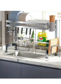 SHEE ONE OverThe Kitchen Sink Dish Rack With Multi-Functional Shelves, Stainless Steel  - Image 1