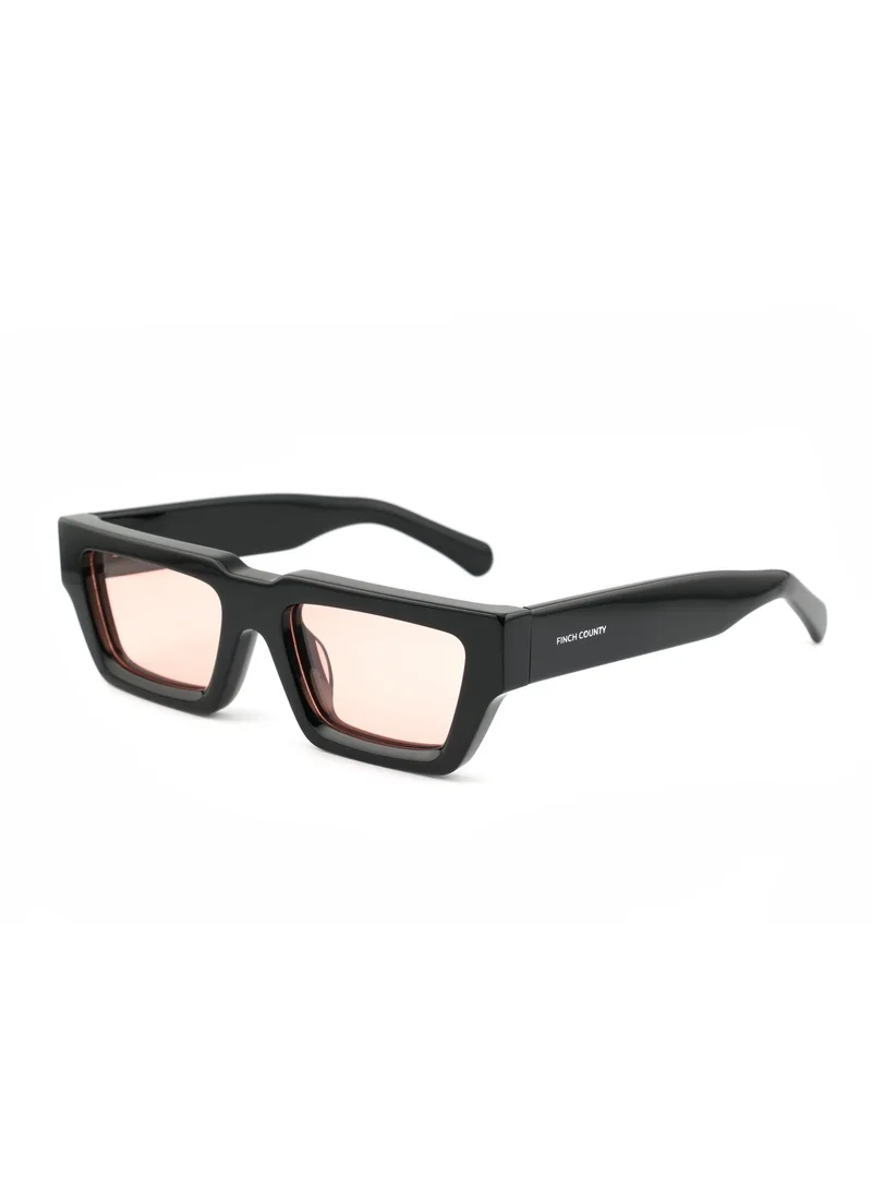 Finch County Premium square black sunglasses for men & women UV-400 Polarized Acetate frame by Finch County