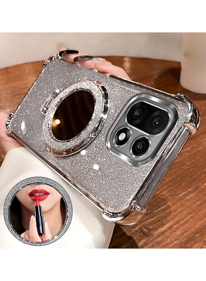 Magnetic Glitter Case for Oneplus 15，Camera Lens Protector，Sparkly Stand，Makeup Mirror，Support Wireless Charging， Luxury Gradient Shockproof Oneplus 15 5G Cover - Image 3