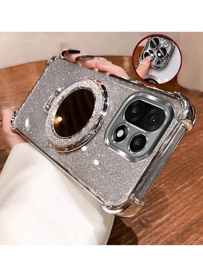 Magnetic Glitter Case for Oneplus 15，Camera Lens Protector，Sparkly Stand，Makeup Mirror，Support Wireless Charging， Luxury Gradient Shockproof Oneplus 15 5G Cover - Image 2