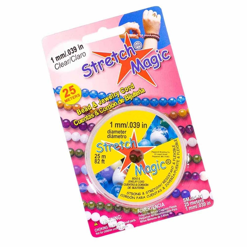 Stretch Magic 1mm Diameter Stretch Magic Bead Jewelry Elastic Cord - Clear, 25 Meters - Image 2