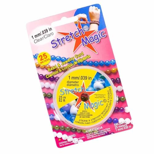 Stretch Magic 1mm Diameter Stretch Magic Bead Jewelry Elastic Cord - Clear, 25 Meters - Image 1