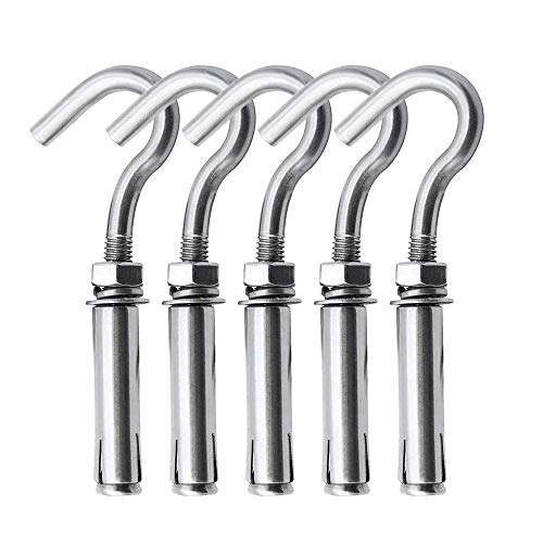 Lsqurel Concrete Wall Hook, 304 Stainless Steel Concrete Anchors Heavy Duty Open Expansion Bolts for Concrete Wall (M8-5Pack) - Image 1