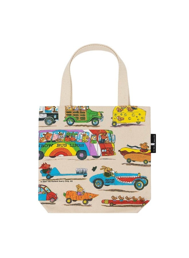 Out of Print Cars and Trucks and Things That Go Mini Tote Bag with Inner Pocket - Richard Scarry Small Tote Bag for Book Lovers and Kids - Image 2