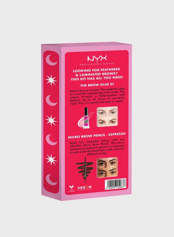 NYX PROFESSIONAL MAKEUP Most Loved Brow Duo - The Brow Glue + Micro Brow Pencil, Savings 15%