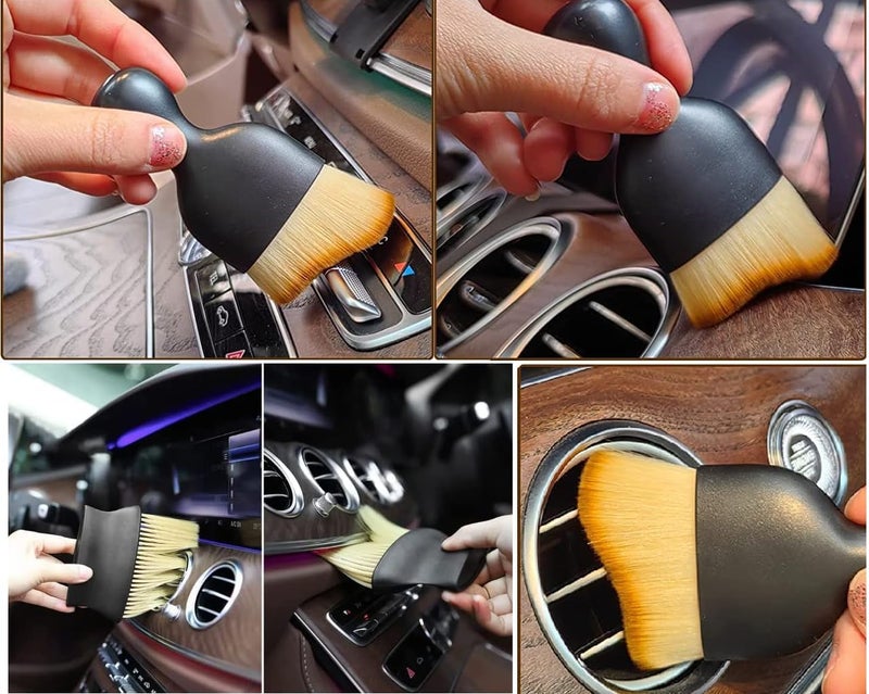 Azaria Car Interior Cleaning Brush Soft Duster Interior Cleaning Dusting Tool for Automotive Accessory Car Cleaning Brush AC Vent Dashboard Dust Dirt Cleaner Gadgets Cleaning Brush (Brush Combo) - Image 2