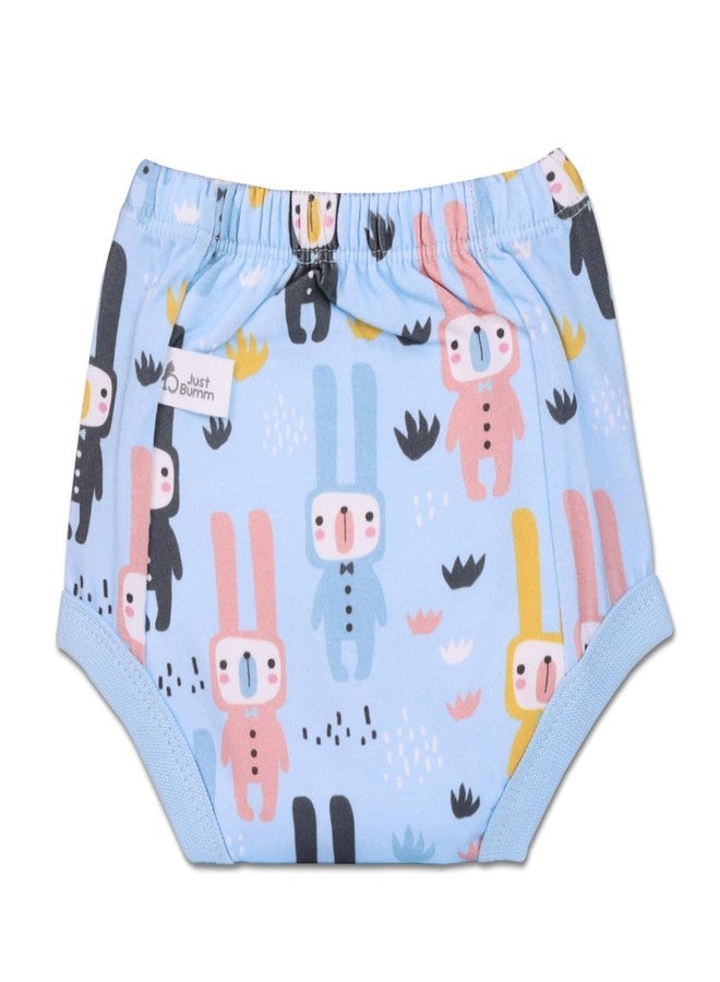 Just Bumm Potty Pants for Toddlers, Pull-up Padded Underwear with 4 layers of Organic Cotton Padding & Cotton Inner, Ideal for Potty Training 2-3 Year Babies (Bunny Trails) - Image 1