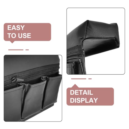 JECOMPRIS Car Door Side Storage Pocket : Leather Window Armrest Bag Black Car Door Window Armrest Pad Universal Interior Accessories - Image 3